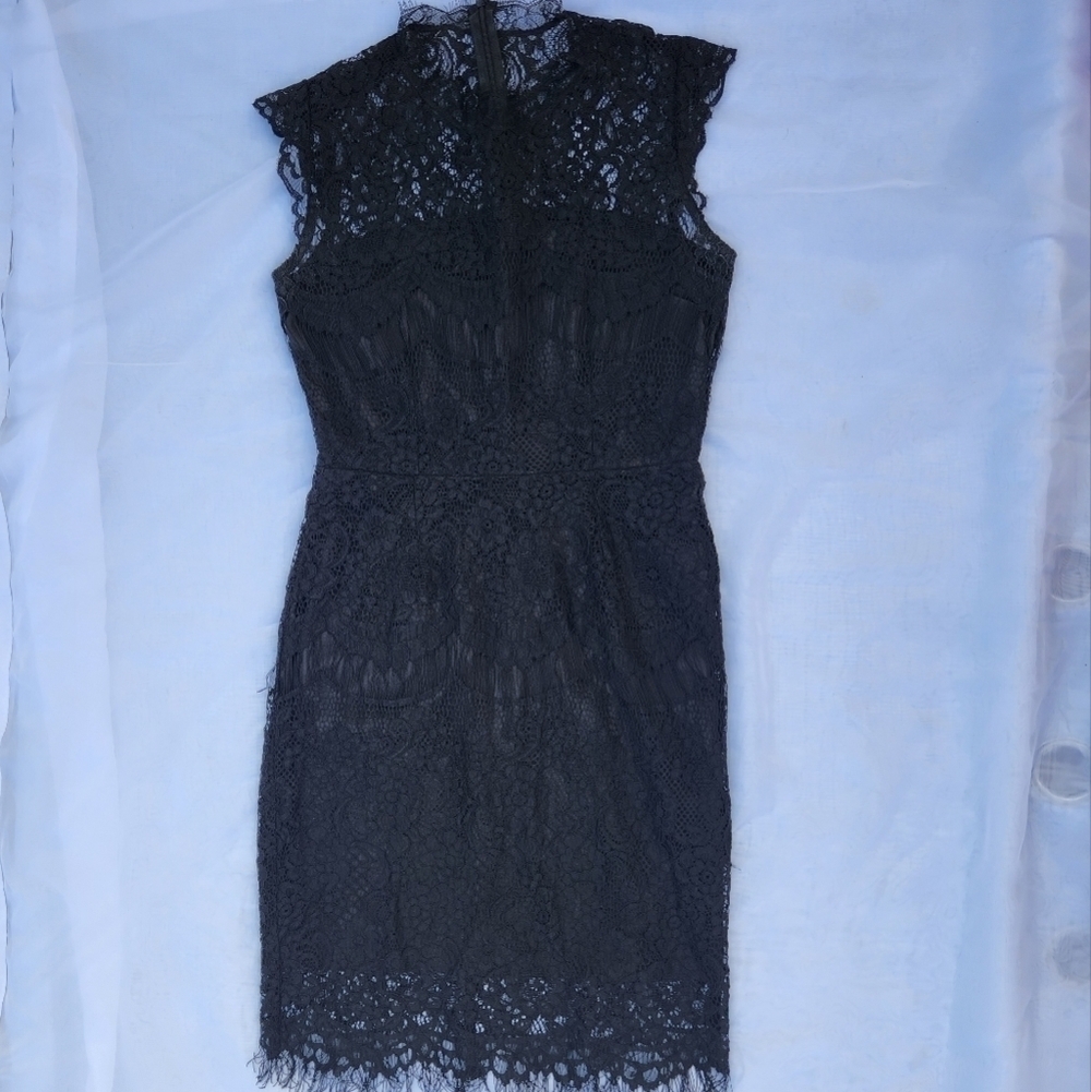 YELLOW star black lace dress size small